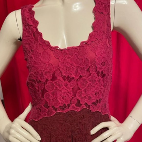 Anthropologie Moulinette Soeurs Carmindy Lace Red Dress Size 4 - Picture 4 of 7